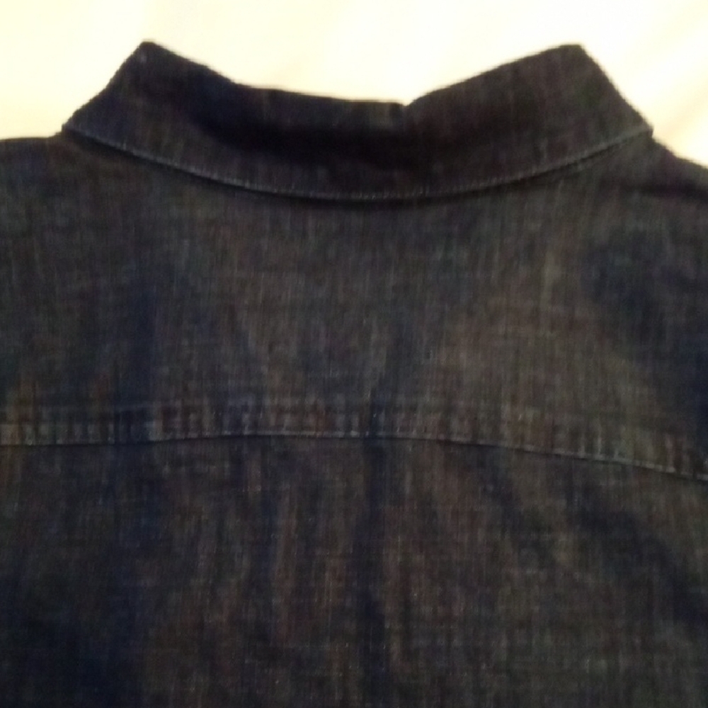 Men's Casual Button Down Shirt - Dark Blue - Picture 14 of 14
